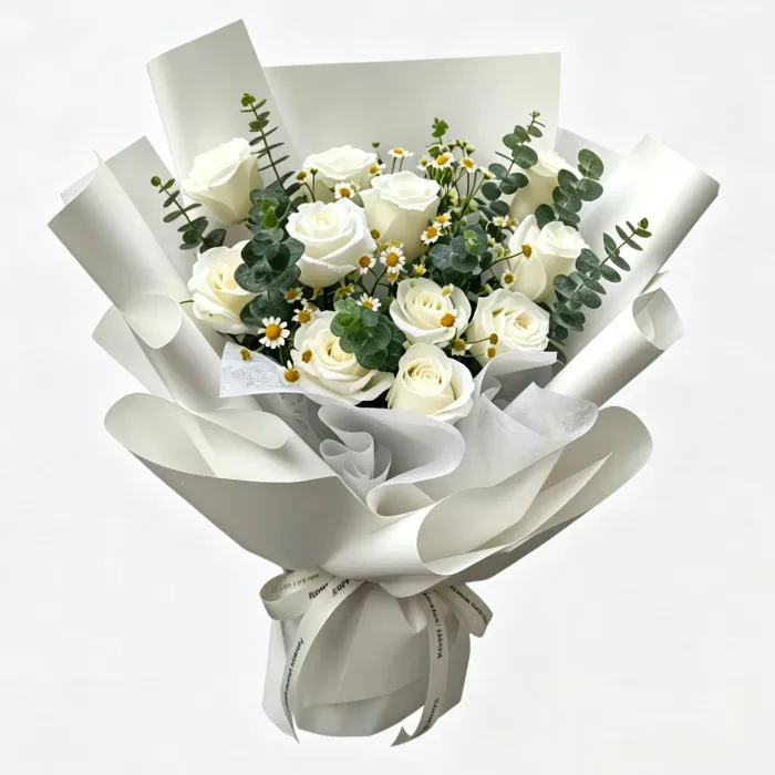 Eleganza – Bouquet di 11 rose bianche