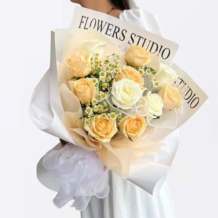 11 Mixed Champagne White Rose A116
