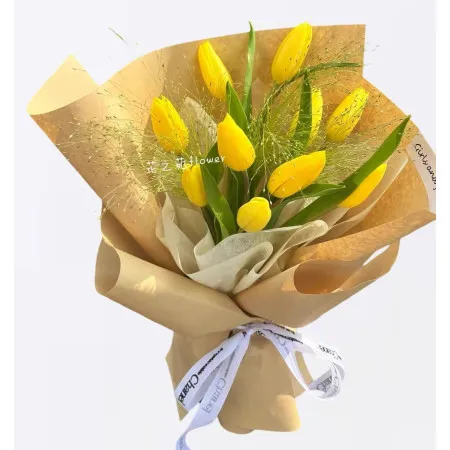 11 Bouquet de tulipes jaunes A165