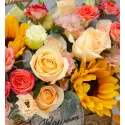 Cesto Fiori misto rose  girasoli A133