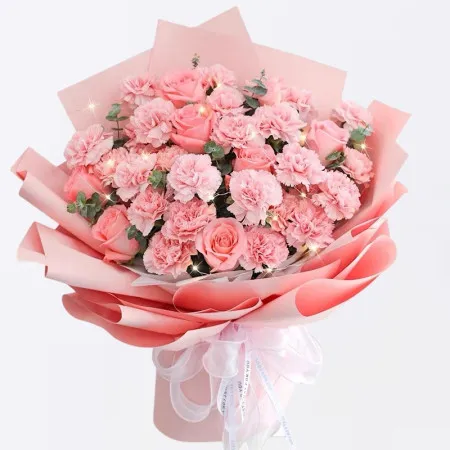 33 Nelken & Rosa Rosen Mischblumenstrauß A274