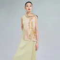 兰花真丝丝巾G113
