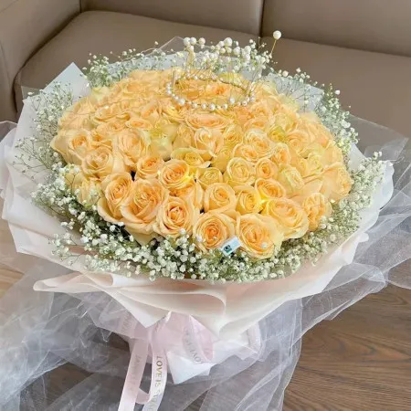 99 Champagne Roses Bouquet