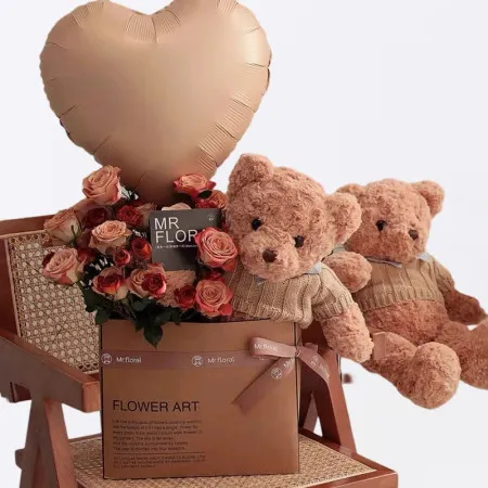 19 Teddy Bear Hugging Bucket A186