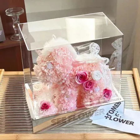 Elegant Pink Preserved Flower Unicorn G123