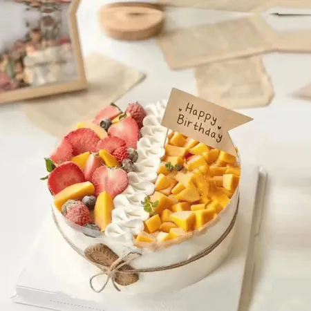 클래식 딸기 망고 아이스크림 투맛 케이크 D124