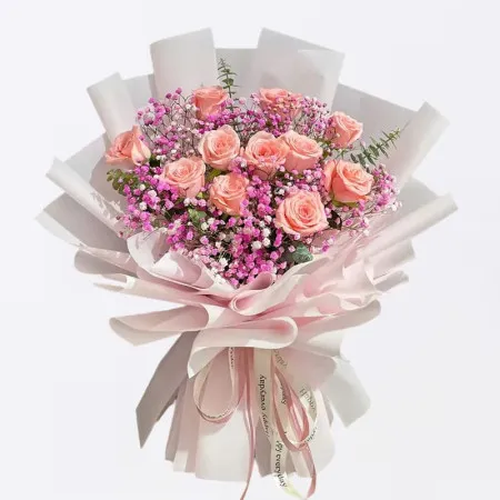 11 rosas rosadas A155