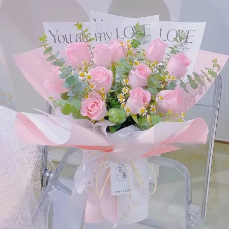  분홍 장미 11송이 A154