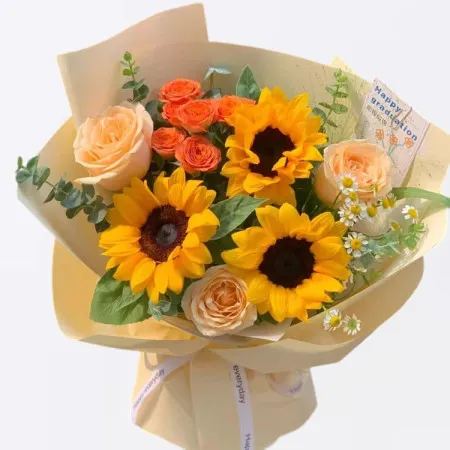 Bouquet de tournesols pour Hong Kong ou Macao B107