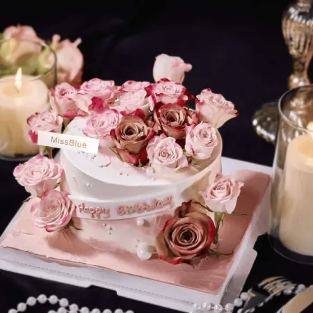 Pink Rose Cake D131