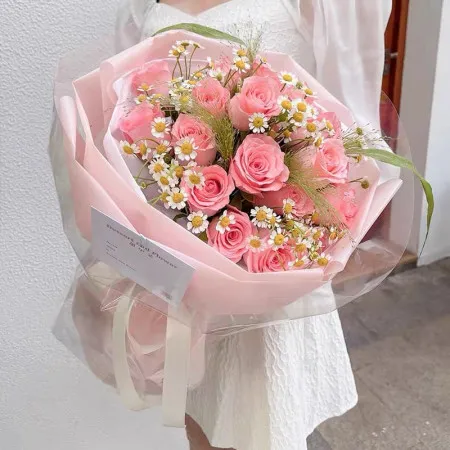 19粉玫瑰花束A216