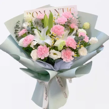 Bouquet de 11 œillets et lys A234