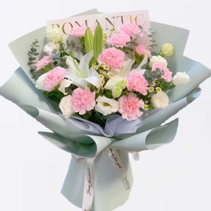 Bouquet di 11 Garofani e Gigli A234