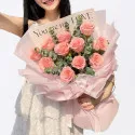 11 pink roses A104