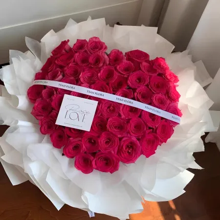 52 Roses Floyd Bouquet en Forme de Cœur A262