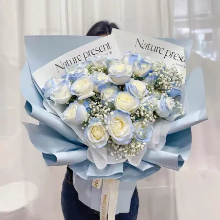 Bouquet de 19 tiges d’eucalyptus bleu glacé A258