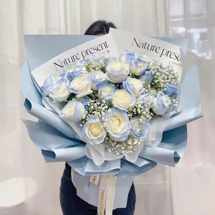 Bouquet de 19 tiges d’eucalyptus bleu glacé A258